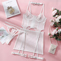 Lace Fishbone Push-Up Crop Top Bra Set