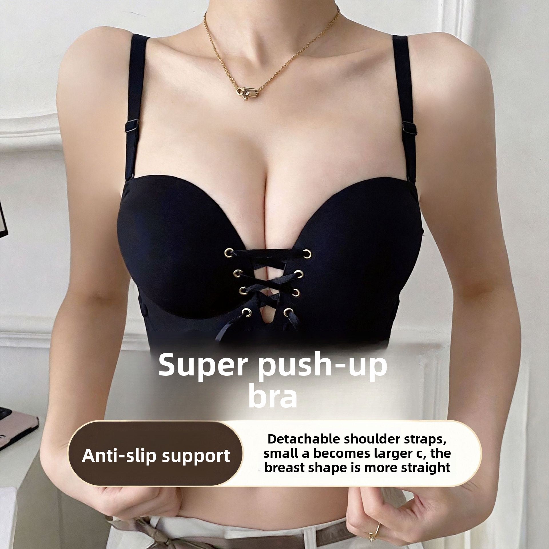 Seamless Push-Up Bra with Convertible Straps